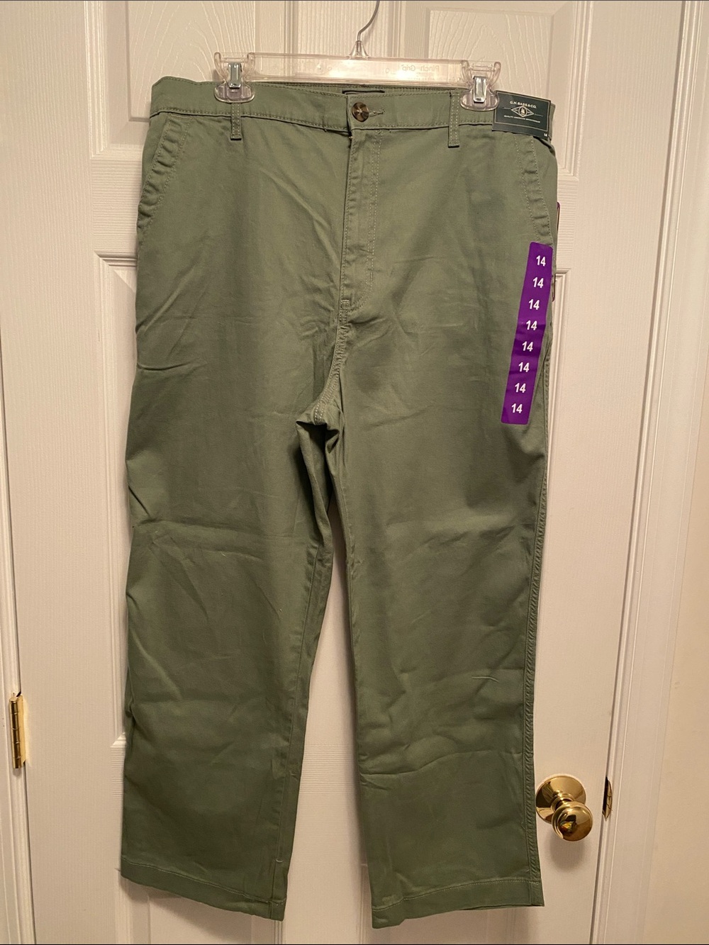 G.H. Bass & Co. Olive Green Chino Ankle Pants…size 14